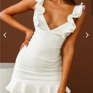 Selfie Leslie Moonlit Night Ruffle Strap Cut-Out Back Dress White